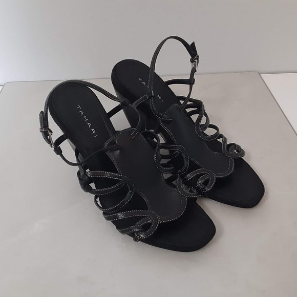 $5 LAST CALL! TAHARI ~ Leather Strappy Wedges - Picture 6 of 16